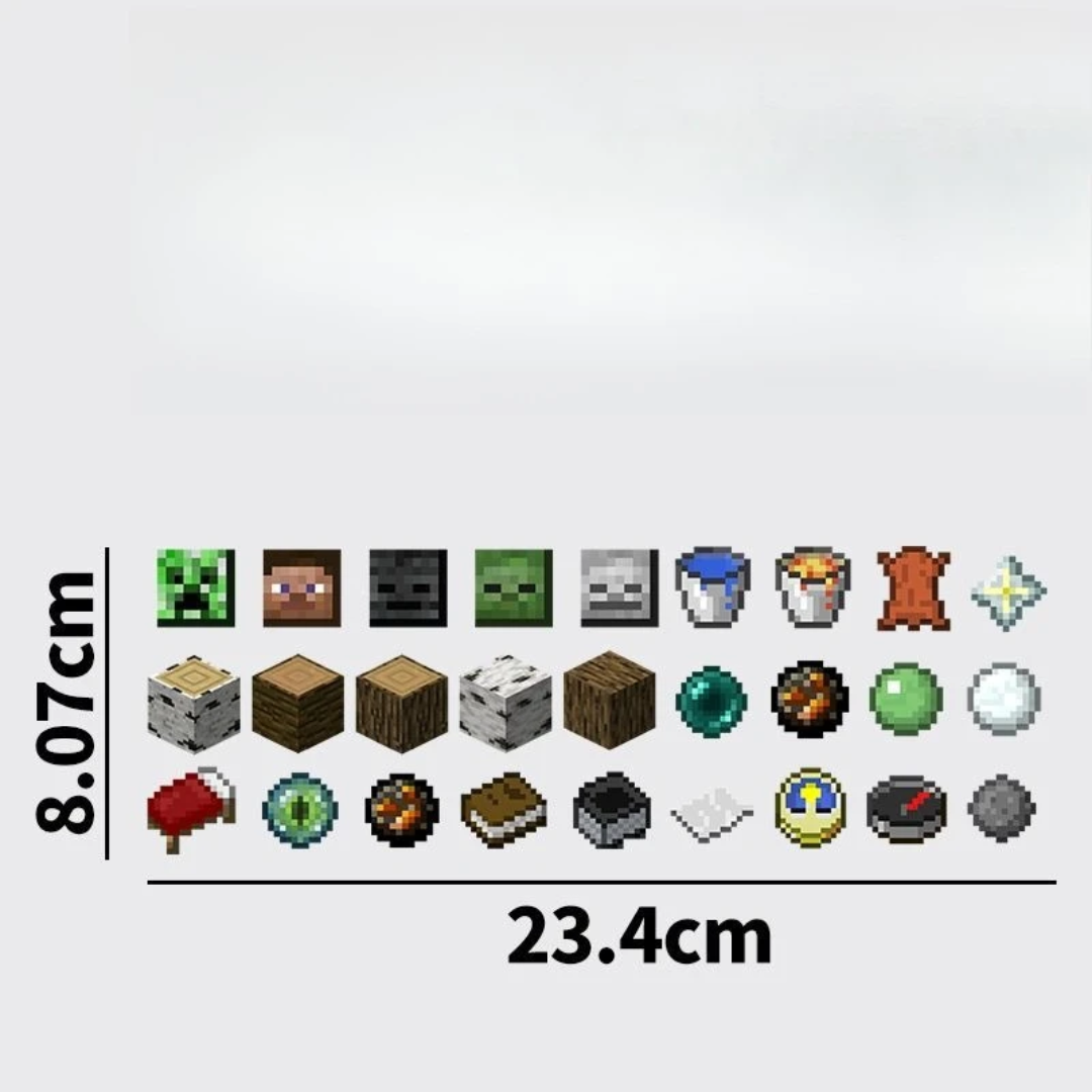 Imanes de Nevera Minecraft®: Set de Bloques y Personajes.