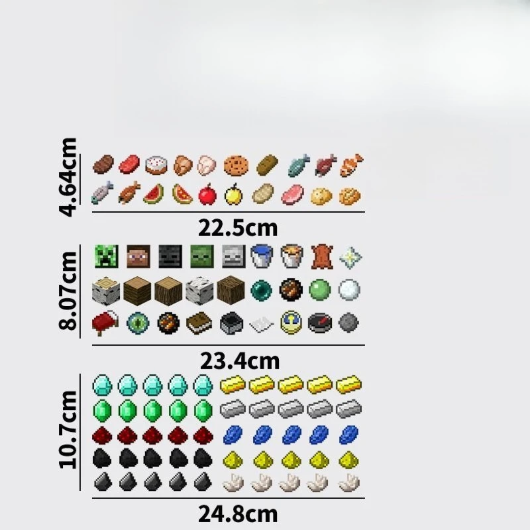 Imanes de Nevera Minecraft®: Set de Bloques y Personajes.